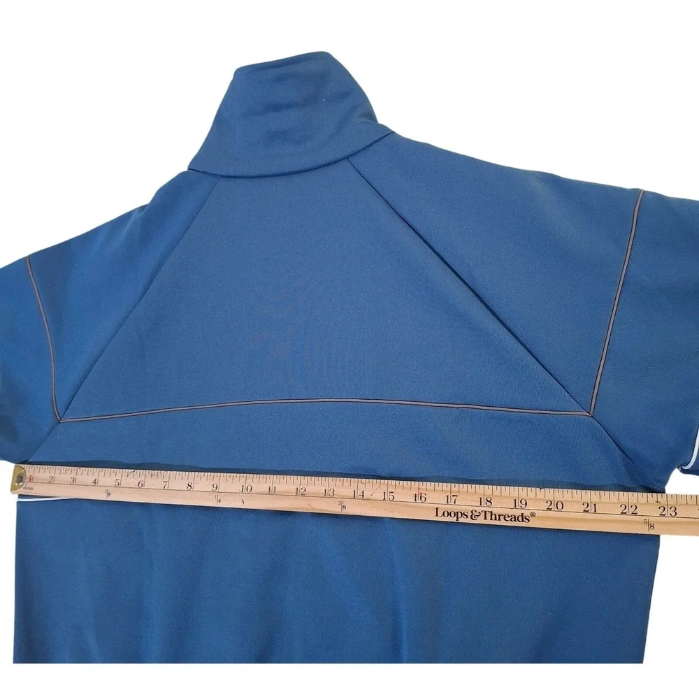 Vintage Adidas Track Jacket Blue Trefoil Logo Full Zip Mens Large Made in Taiwan